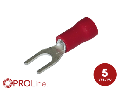 Gabelkabelschuh 0,5mm²-1,5mm²/4,4mm rot S 5 Stück