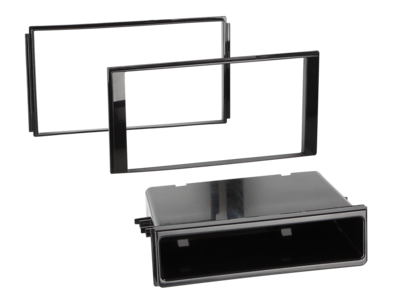 2-DIN Radioblende mit Fach Chevrolet/Nissan Klavierlack