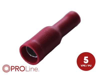 Rundsteckhülse 0,5mm²-1,5mm²/3,9mm rot ST 5 Stück