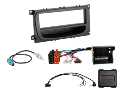 1-DIN Kit Ford Fahrzeuge schwarz LFB/CAN-Bus/Antenne Fakra