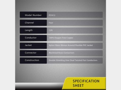 Recoil Premium OFC Cinch Kabel 4 Kanal 270cm