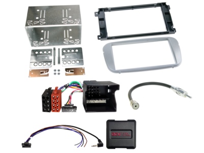 2-DIN Kit Ford diverse Fahrzeuge silber LFB/analog/Antenne