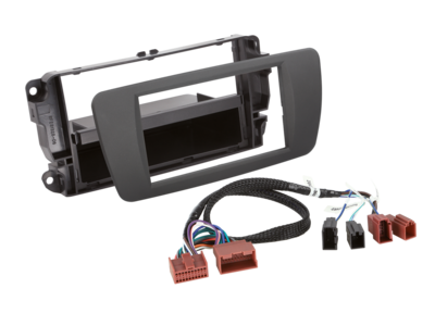 2-DIN Radioblende mit Fach Seat Ibiza tuam grau/Kabelsatz