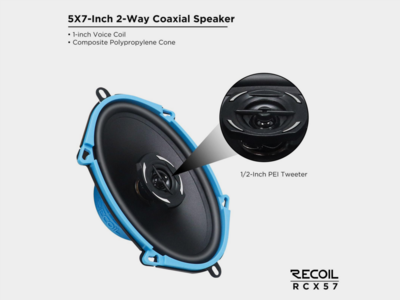 Lautsprecher Coaxial Recoil Echo 2-Wege 5x7 Zoll/50W RMS