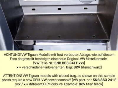 INBAY® Ablage VW Tiguan (AD) 05/2016-05/2021 15W