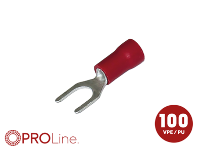 Gabelkabelschuh 0,5mm²-1,5mm²/5,4mm rot ST 100 Stück