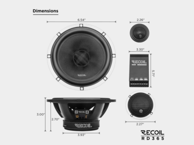 Lautsprecher Sytem Recoil Echo PRO 3 Wege 165mm/80W RMS