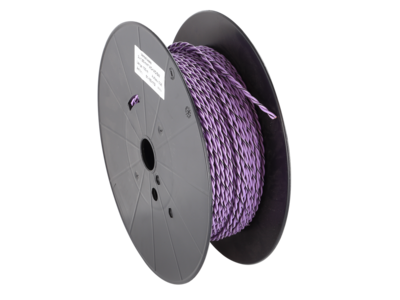 Lautsprecherkabel verdrillt 2x1.50mm² violett/v-schwarz 100m