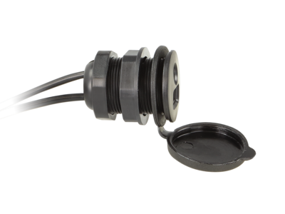 USB/AUX Einbaubuchse USB-A/Klinke spritzwassergeschützt