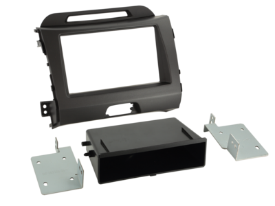 2-DIN Radioblende mit Fach Kia Sportage 2010-2016 dunkelgrau
