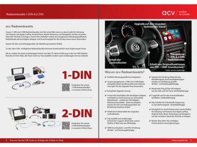 acv 1-DIN/2-DIN Radioeinbaukits Broschüre deutsch