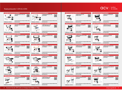 acv 1-DIN/2-DIN Radioeinbaukits Broschüre deutsch