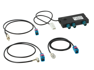 Antennensplitter AM/FM/DAB+ ISO(m)>DIN(m)/SMB(f)