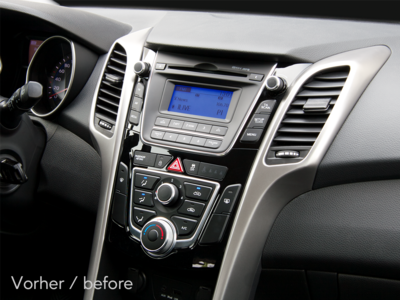 2-DIN Radioblende Hyundai i30(GD/GDH) 2012-2017 Klavierlack