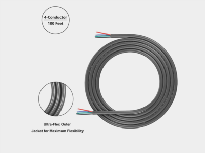 Recoil 18-AWG Mehrzweckkabel 4-Adrig,  30,4m