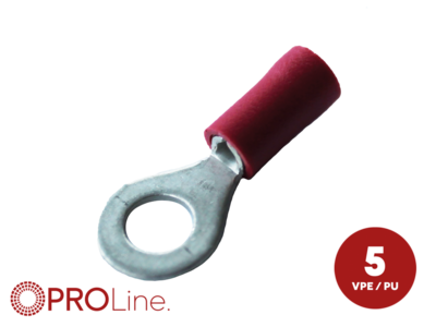 Ringkabelschuh 0,5mm²-1,5mm²/6,4mm rot ST 5 Stück
