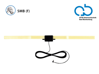 Glasklebeantenne DAB/DAB+ SMB(f) 12V Phantomspeisung