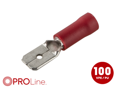 Flachstecker(m) 0,5mm²-1,5mm²/6,3mm rot ST 100 Stück lose