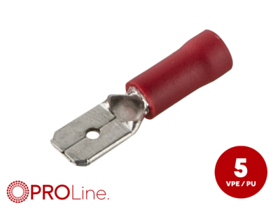 Flachstecker(m) 0,5mm²-1,5mm²/6,3mm rot ST 5 Stück