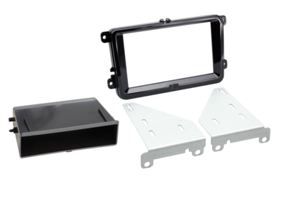 2-DIN Kit mit Fach Skoda/VW Klavierlack 40Pin/52Pin i-dapter