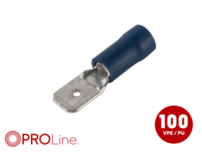 Flachstecker(m) 1,5mm²-2,5mm²/6,3mm blau ST 100 Stück