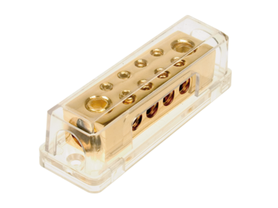 Verteilerblock (gold) 2 x 50 mm²  / 8 x 10 mm²