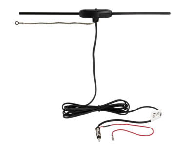 Glasklebeantenne AM/FM DIN(m) 12V extern