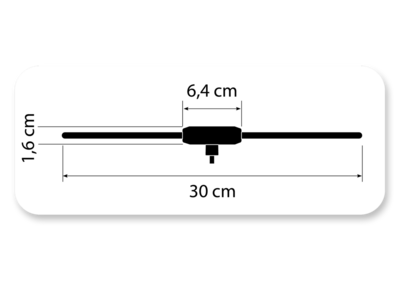 Glasklebeantenne AM/FM DIN(m) 12V extern