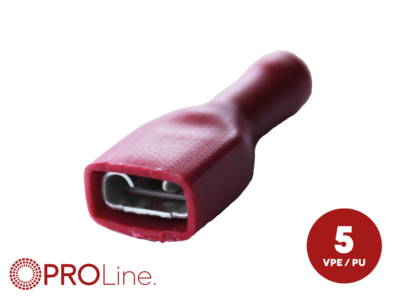 Flachsteckhülse(f) 0,5mm²-1,0mm²/6,3mm rot STVI 5 Stück