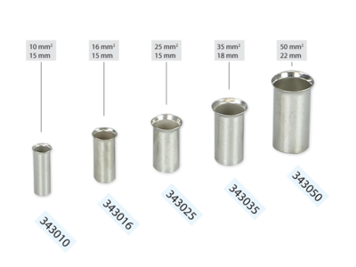 Aderendhülsen unisoliert 25.0 mm² (250 Stück)