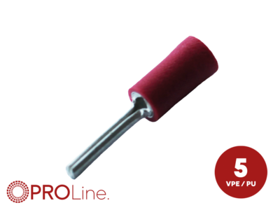 Stiftkabelschuh 0,5mm²-1,5mm²/12mm rot ST 5 Stück