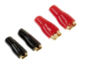 Flachsteckhülsen 2x2,8mm schwarz/2x4,8mm rot