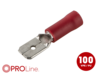 Flachstecker(m) 0,5mm²-1,5mm²/6,3mm rot ST 100 Stück lose