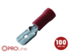 Flachstecker(m) 0,5mm²-1,5mm²/2,8mm rot ST 100 Stück