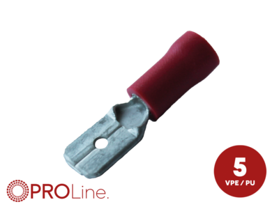 Flachstecker(m) 0,5mm²-1,5mm²/2,8mm rot ST 5 Stück