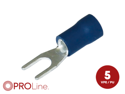 Gabelkabelschuh 1,5mm²-2,5mm²/4,4mm blau S 5 Stück