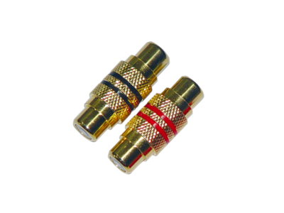 Cinch Verbinder (f)>(f) hartvergoldet 1 x rot / 1 x schwarz