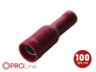 Rundsteckhülse 0.5mm²-1.5mm²/3.9mm rot ST 100 Stück