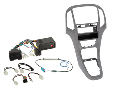 2-DIN Kit mit Fach Opel Astra J 2009-2018 titan grau LFB