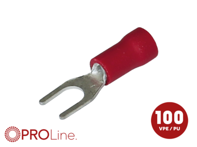 Gabelkabelschuh 0,5mm²-1,5mm²/4,4mm rot S 100 Stück
