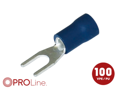Gabelkabelschuh 1,5mm²-2,5mm²/4,4mm blau S 100 Stück