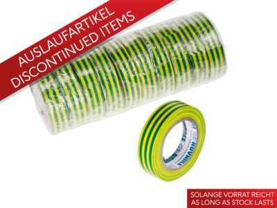 Klebeband Weich-PVC 15mm x 10m grün/gelb 10 Stück