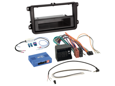 2-ISO Kit mit Fach Seat/Skoda/VW Fahrzeuge LFB/Antenne DIN