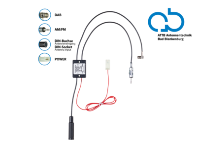 Antennensplitter AM/FM DAB+ DIN(f)>DIN(m)/SMB(f) passiv