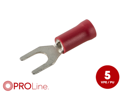 Gabelkabelschuh 0,5mm²-1,5mm²/4,4mm rot  ST 5 Stück