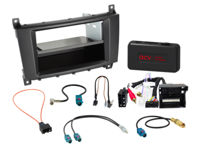 2-DIN Kit mit Fach Mercedes C-Klasse 2004-2008 LFB/Amp