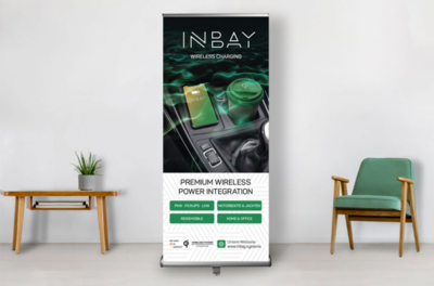 Roll-up Banner INBAY® wireless charging deutsch