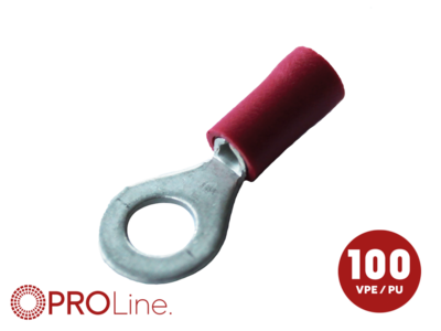 Ringkabelschuh 0,5mm²-1,5mm²/6,4mm rot ST 100 Stück