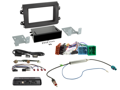 2-DIN Kit mit Fach Citroen/Fiat/Opel 12Pin/32Pin i-dapter