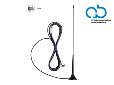 Magnetfußantenne DAB+ 0° Stabneigung SMB(f) passiv